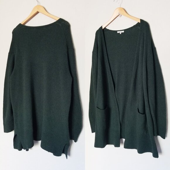 Madewell Kent Cardigan Sweater Coziest Yarn Wool Alpaca Blend Forest Green XL - Picture 15 of 15